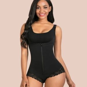 Shaperx Firm Control Fajas Shapewear Open Bust Black Womens Size XL New